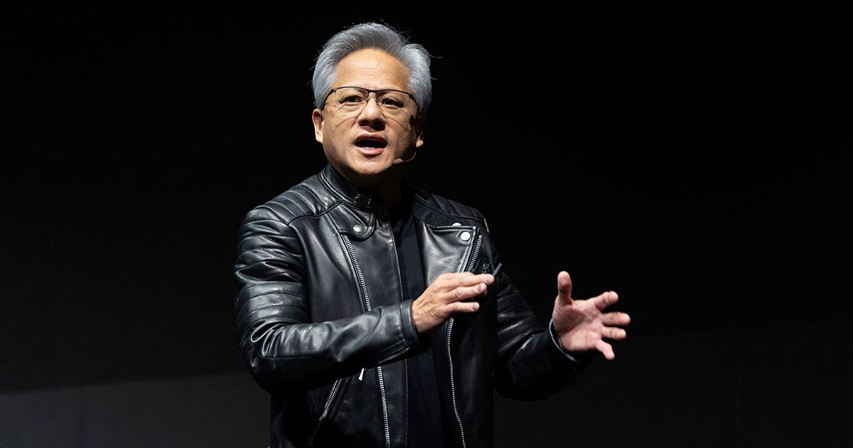 エヌビディア最高経営責任者(CEO)のジェンスン・ファン氏(写真=的野 弘路)