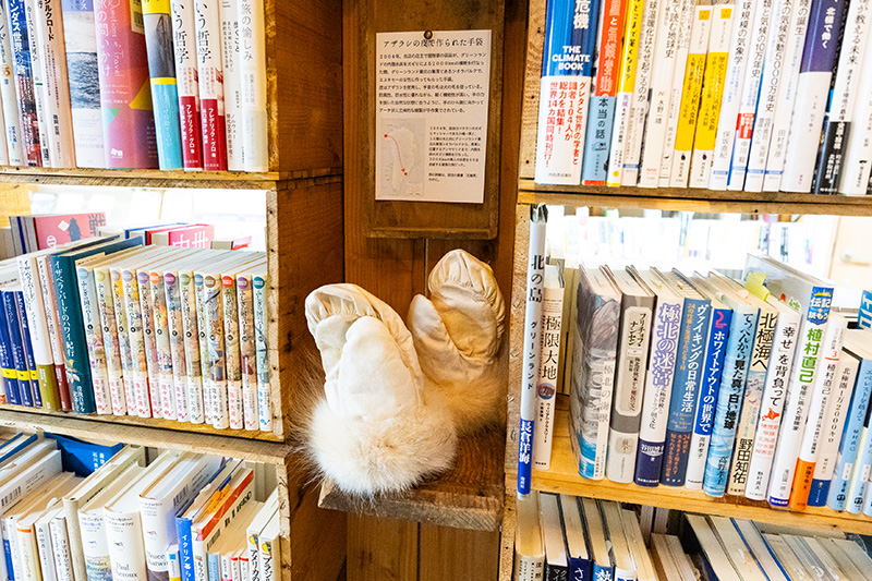 エスキモーの女性が作った、アザラシの皮と犬の毛の手袋