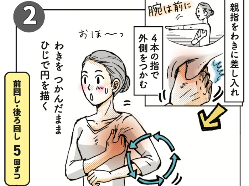 ずぼらヨガの崎田ミナが図解　肩こりを「ひとりほぐし」