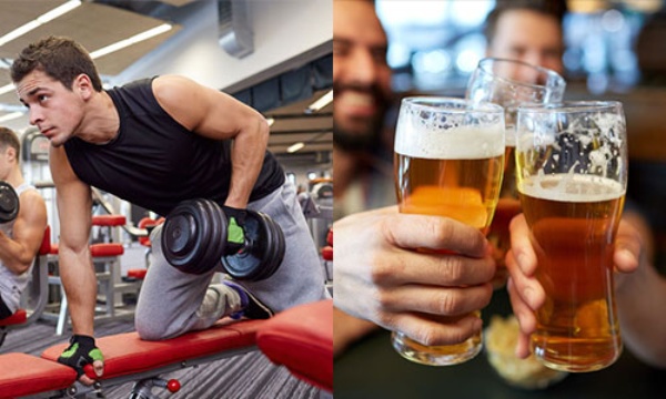 運動後にお酒を飲むのは気分がいい。だが、筋トレの効果をアルコールが打ち消してしまうかもしれないという研究結果がある。(写真:123RF)