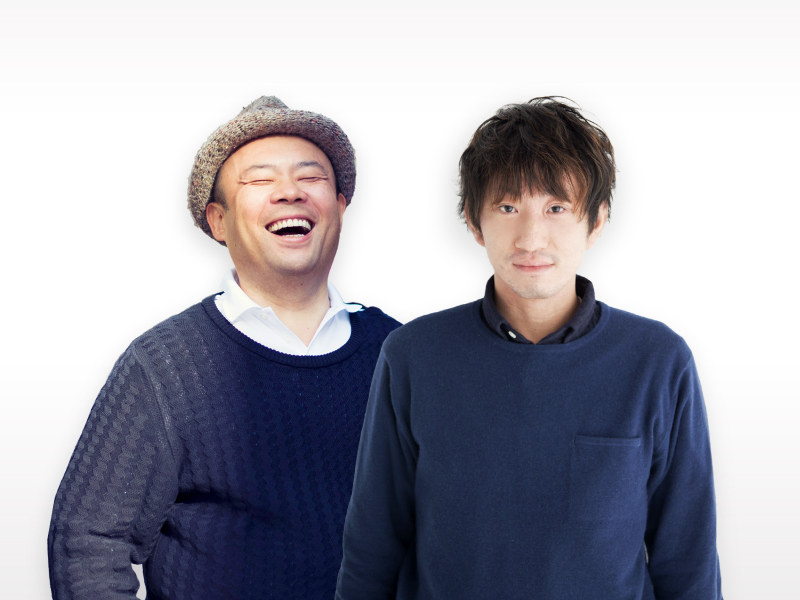 『冒険の書』著者の孫泰蔵さん（左）と『漫画　君たちはどう生きるか』著者の羽賀翔一さん。左の写真：Toshimitsu Takahashi