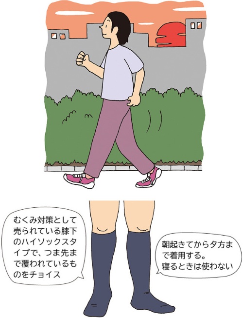 「夕方のウォーキング」と「弾性ストッキング」で夜間頻尿対策