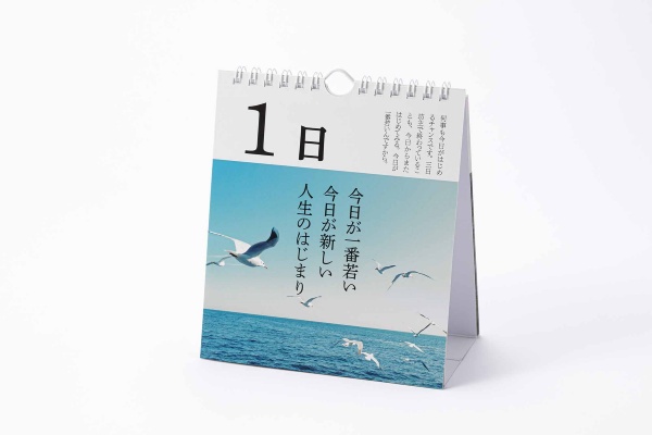「今日が一番若い。今日が新しい人生のはじまり」と「1日」に書かれている『日めくりカレンダー 毎朝1分の整える習慣』(写真:スタジオキャスパー)
