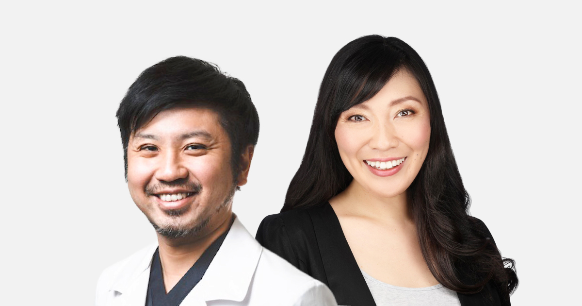 今西洋介さん（ふらいと先生）（左）と内田舞さん。お互いに医師という立場で子育てについて語りました