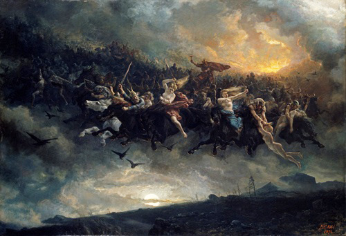 ニコライ・アルボ『オーディンのワイルドハント』The wild Hunt of Odin(1872)(提供:ALBUM/アフロ)