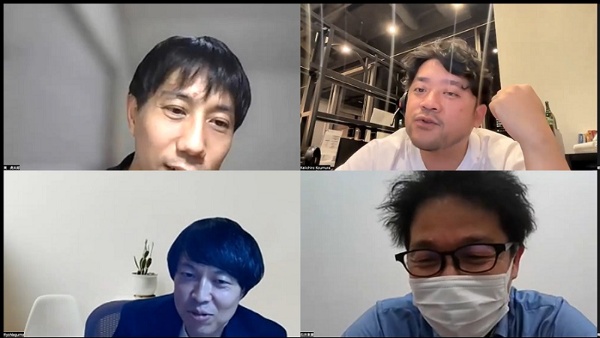右上から時計回りに、光村圭一郎さん、石井束査さん、南雲亮さん、東虎太郎さん