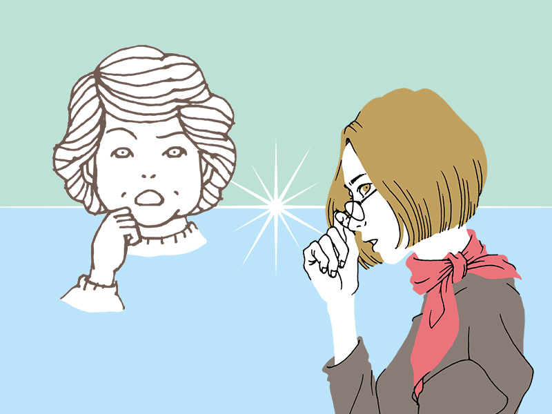 医療施設をチェックする覆面調査員（イラスト：オザワミカ）
