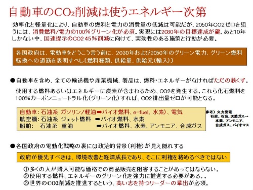 図4 自動車のCO<sub>2</sub>削減は使うエネルギー次第