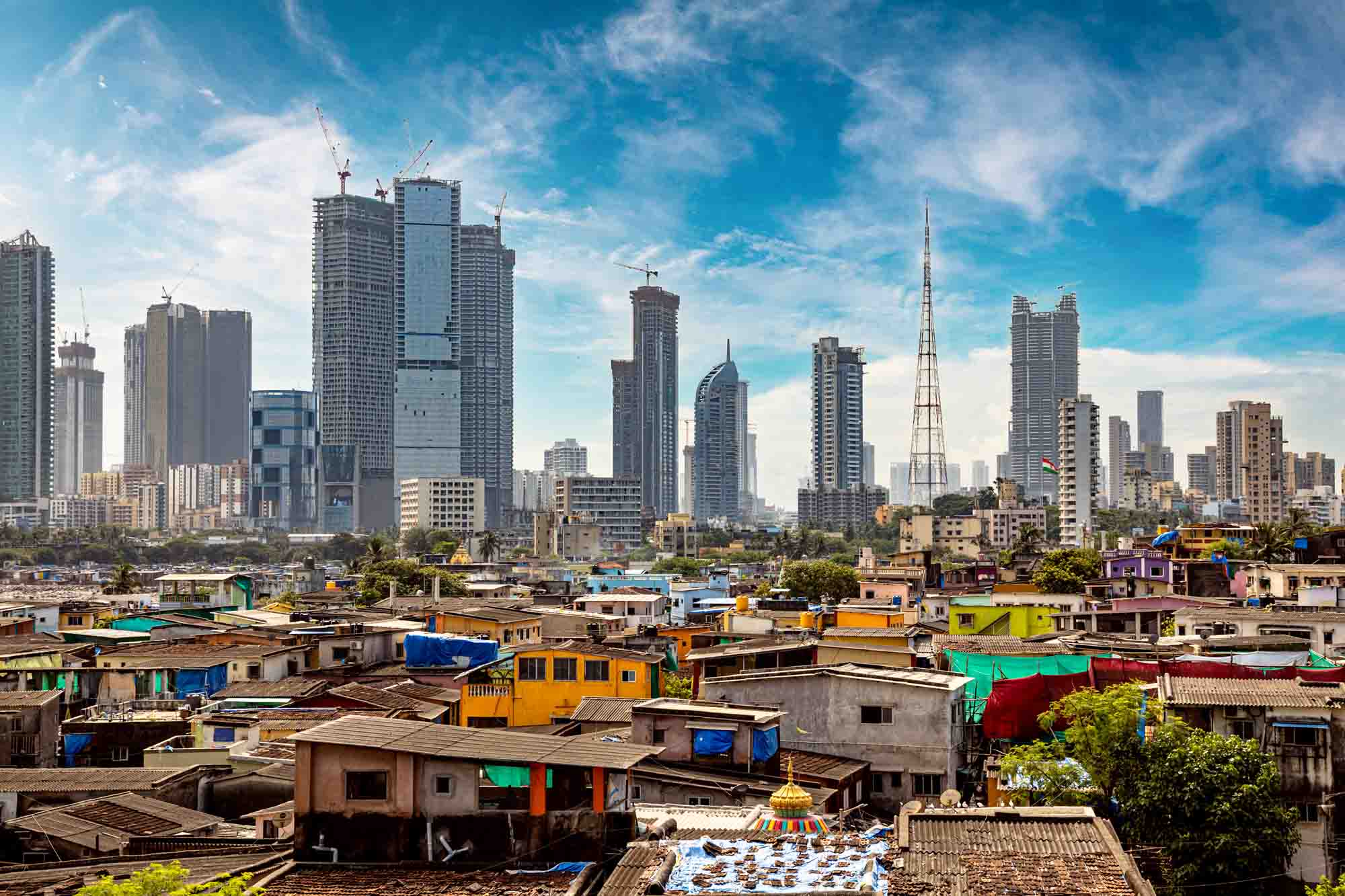 インドのムンバイにあるスラム街(写真/Shutterstock)