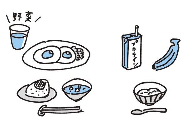 朝食は2種類を使い分けるとよい(イラスト=髙柳 浩太郎)