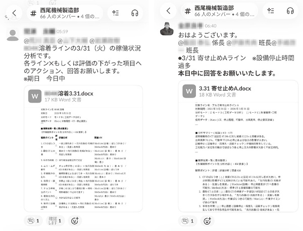 AI虎之介のレポートを基に課長から現場へ対応の指示が飛ぶ