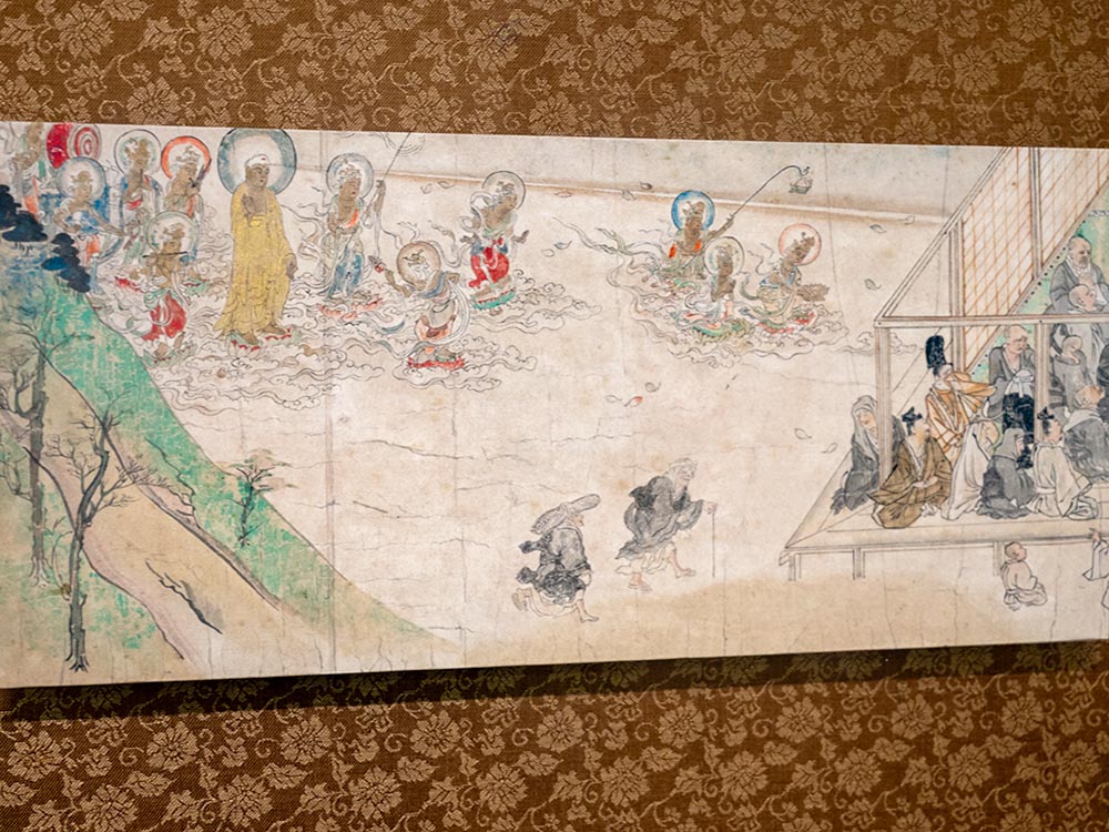 版下絵《法然上人絵伝（拾遺古徳伝絵巻）上人入寂聖衆来迎図》