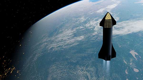 万能ロケット、スターシップの想像図（画像＝Aleksandr／stock.adobe.com）
