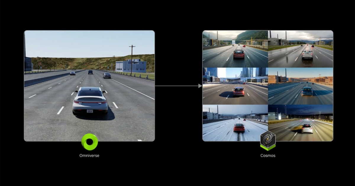 NVIDIA Cosmosで動画を生成する例 （出所：NVIDIA）
