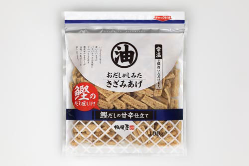 「おだしがしみたきざみあげ」は、グループ会社の石川サニーフーズの元・主力商品を応用してつくられた累計出荷数6000万パック突破のヒット商品。常温保存でき下味も付いているのでそのまま料理に使える